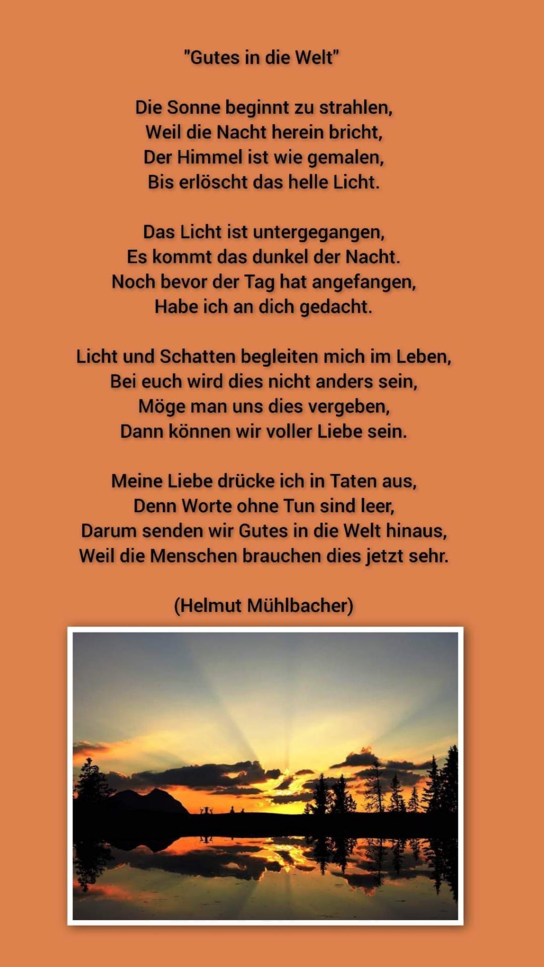  Gutes in die Welt – Gedicht vom 15.01.2023 